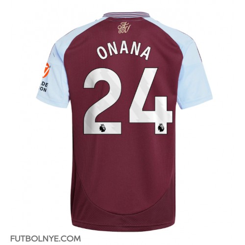 Camiseta Aston Villa Amadou Onana #24 Primera Equipación 2024-25 manga corta